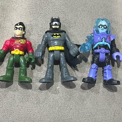 Imaginext lot of 3 DC Comics Batman & Robin & Mr Freeze figure