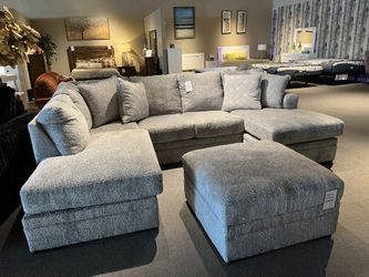 Light Grey 2pc Double Chaise Sectional Couch