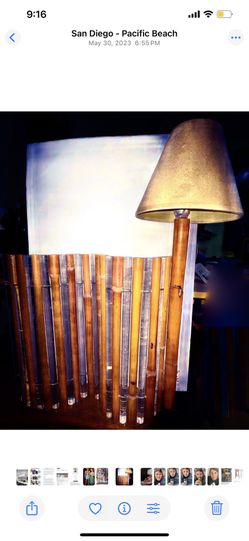 Vintage tiki Tropical Rattan And Lucite Table Lamp- Rare Mid Century