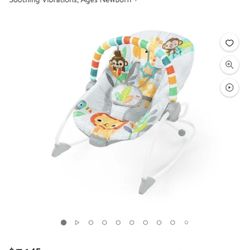 Bright Starts Safari Blast Infant to Toddler Rocker Seat with Soothing Vibrations, Ages Newborn +