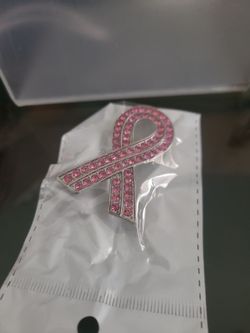 Pink ribbon pin