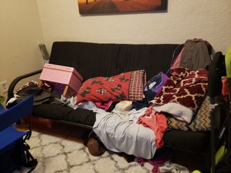 Black futon couch