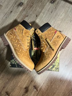 Supreme x Timberland 6” Premium Waterproof Boot Diamond Plate Wheat