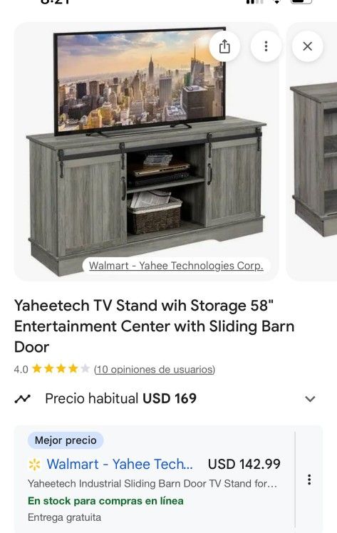 TV Stand with storage 58"