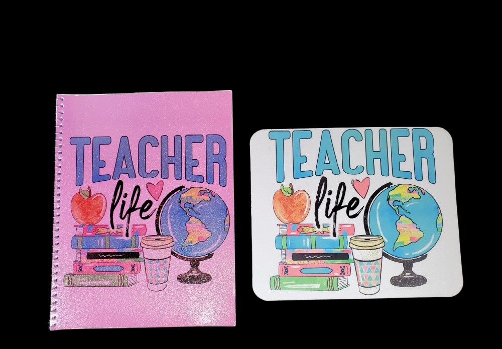 Glittery Notebook And Mouse Pad Set