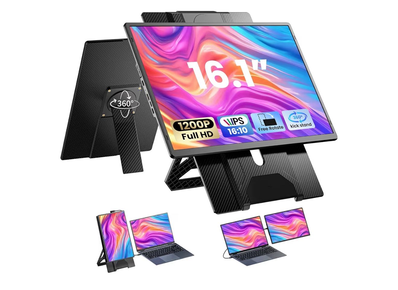 Laptop Screen Extender – 16.1” 1200P Portable Monitor (NEW)