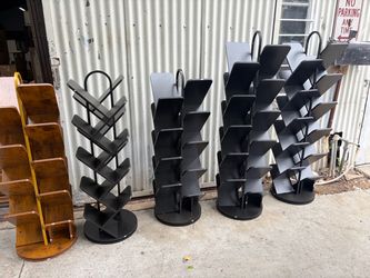20/16-Tier Tree Rotating Bookshelf, 360° Rotating DVD Rack, Spinning Standing Bookcase ($30-$40)
