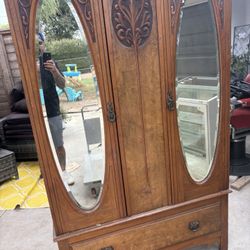 Antique wardrobe wood