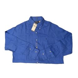 New Men's Polo XL Full Button Down Long Sleeve Shirt 