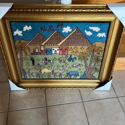 Native Hand Made Rug With Beautiful Frame