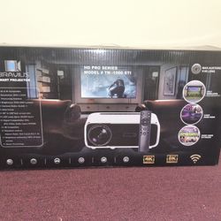 NEW Bravius Smart Projector HD Pro Series TK-1000 STI with Digital Projector Self Lock Screen (Titan TNS-72)