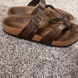 Bikerstock Brown Leather Sandals Size 7