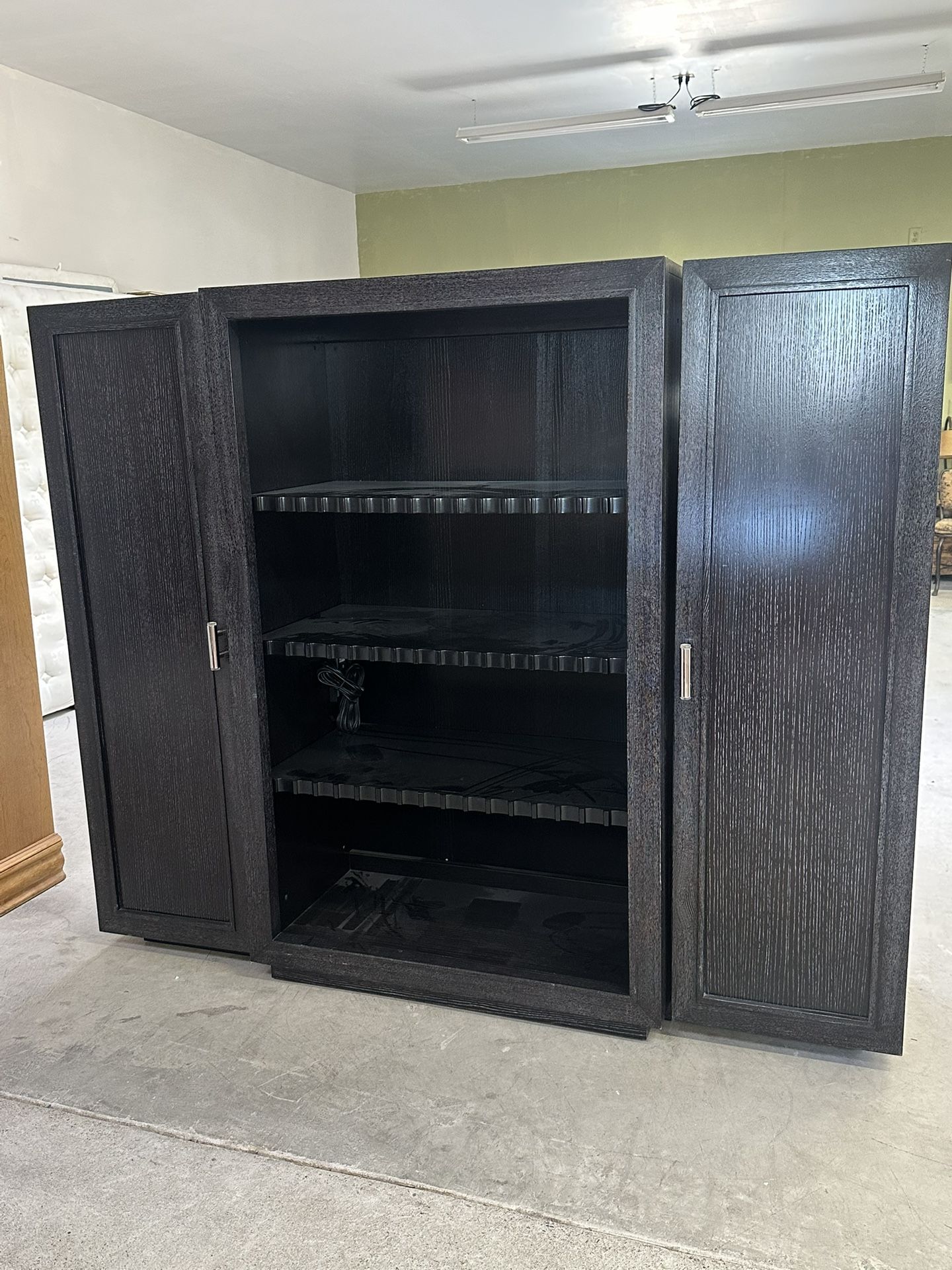 Three piece Black Entertainment center