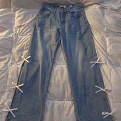 Women’s Open Side Jeans (with white bows)