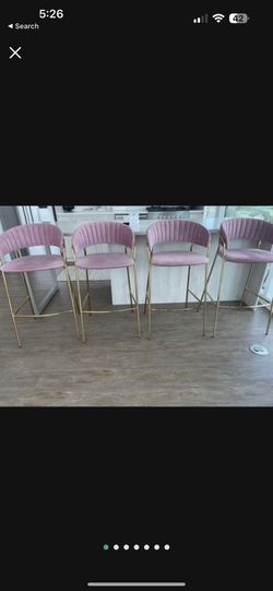2 Mauve Pink Bar Stools 