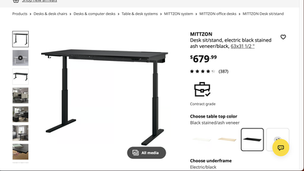 MITTZON Electric Desk/Sit/Stand 63x31