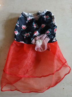 New red net dressy puppy dog dress