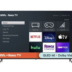 onn. 75 QLED 4K UHD (2160p) Roku Smart TV with Dolby Atmos, Dolby Vision, Local Dimming, 120hz Effec