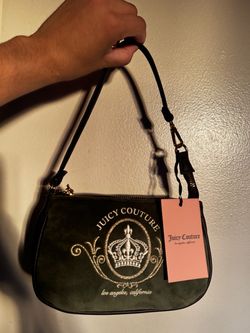 Juicy Couture Green/Gold Logo Embroidered Wrislet Bag & Zip