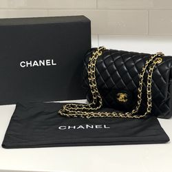 Medium Double Flap Crossbody Bag  Chanel Black With Box & Dust Bag