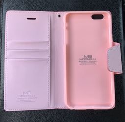 iPhone 6/6S Pastel Pink Wallet Case PU Leather