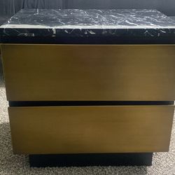Brass & Marble Nightstand 
