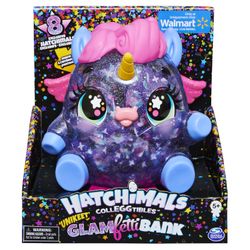 Hatchimals CollEGGtibles, Unikeet Glamfetti 5-inch Tall Bank with 8 Exclusive Characters (Shipping available )