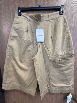 TOPSHOP Longline Cargo Shorts in Tan (US6)