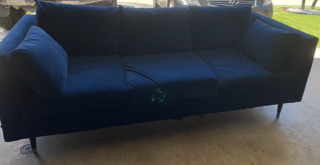 Blue Velvet Sofa