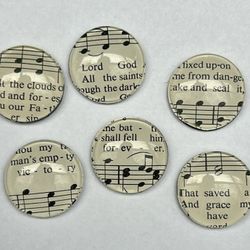 Hymn Sheet Music Magnets (Set Of 6)