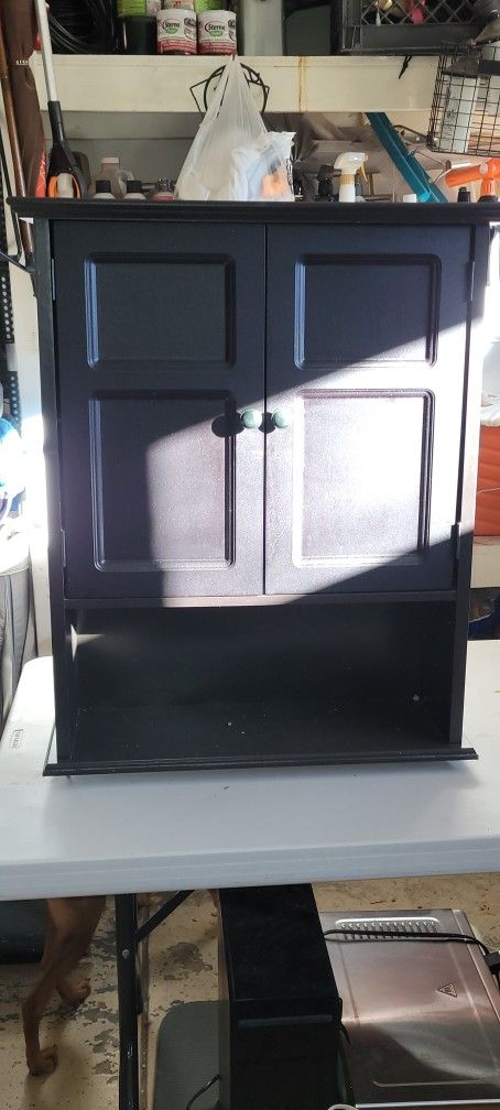 Powder Bath Cabinet Black With Legs Over Toilet