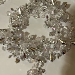 Iridescent and Silver Beaded Garland 9 Ft