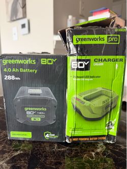 Greenworks 80v 4.0ah battery and charger