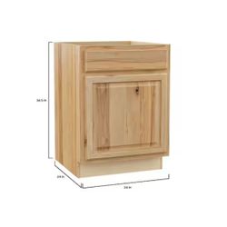 Hampton 24 in. W x 24 in. D x 34.5 in. H Assembled Base Kitchen Cabinet in Natural Hickory