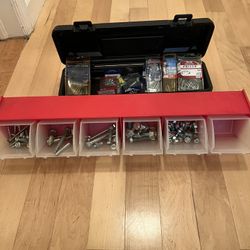 CRAFTSMAN TOOLBOX-$20 And TOOL ORGANIZER FULLOF STUFF $20(