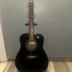 Black Yamaha Guitar/3 Pack Of Strings/ Stand / Tuner 