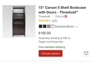 Bookcase - Espresso - BRAND NEW IN BOX - Orginally $200 Each (after Taxes) at Target - Ppu Macomb 22/Hayes - 2 Available