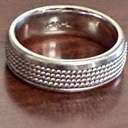 14 Karat White Gold Men’s Ring.  Size 10.  