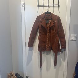 Leather brown jacket