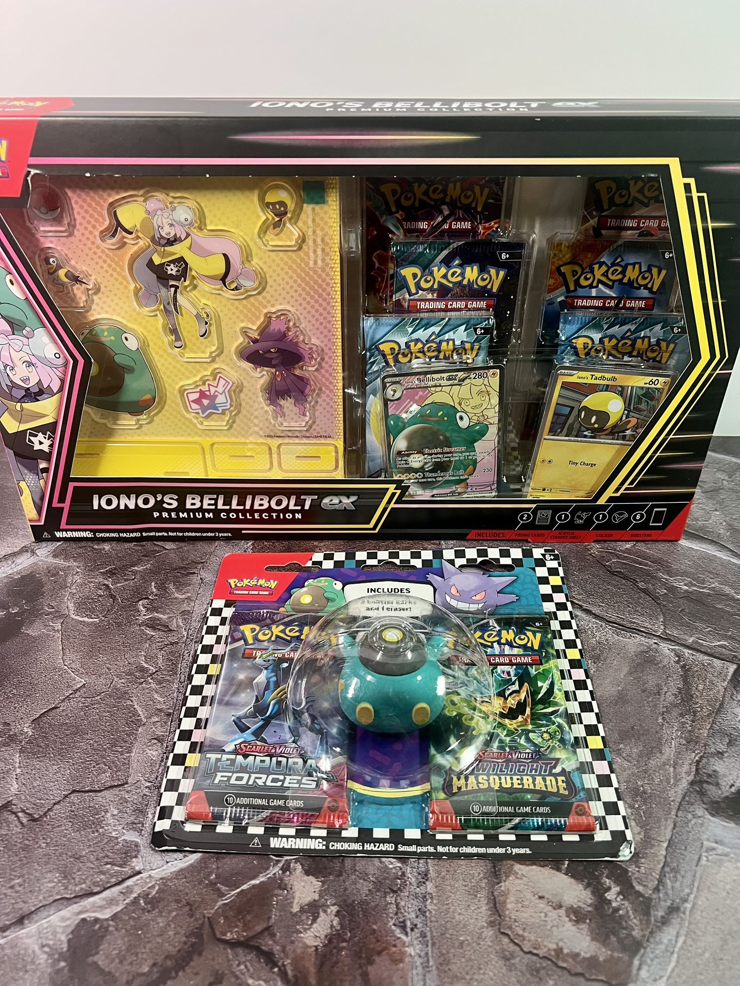 Pokemon Iono’s Bellibolt Collection Box + Eraser 2-pack Blister