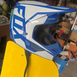 Dirtbike Fox Helmet With Black Goggles