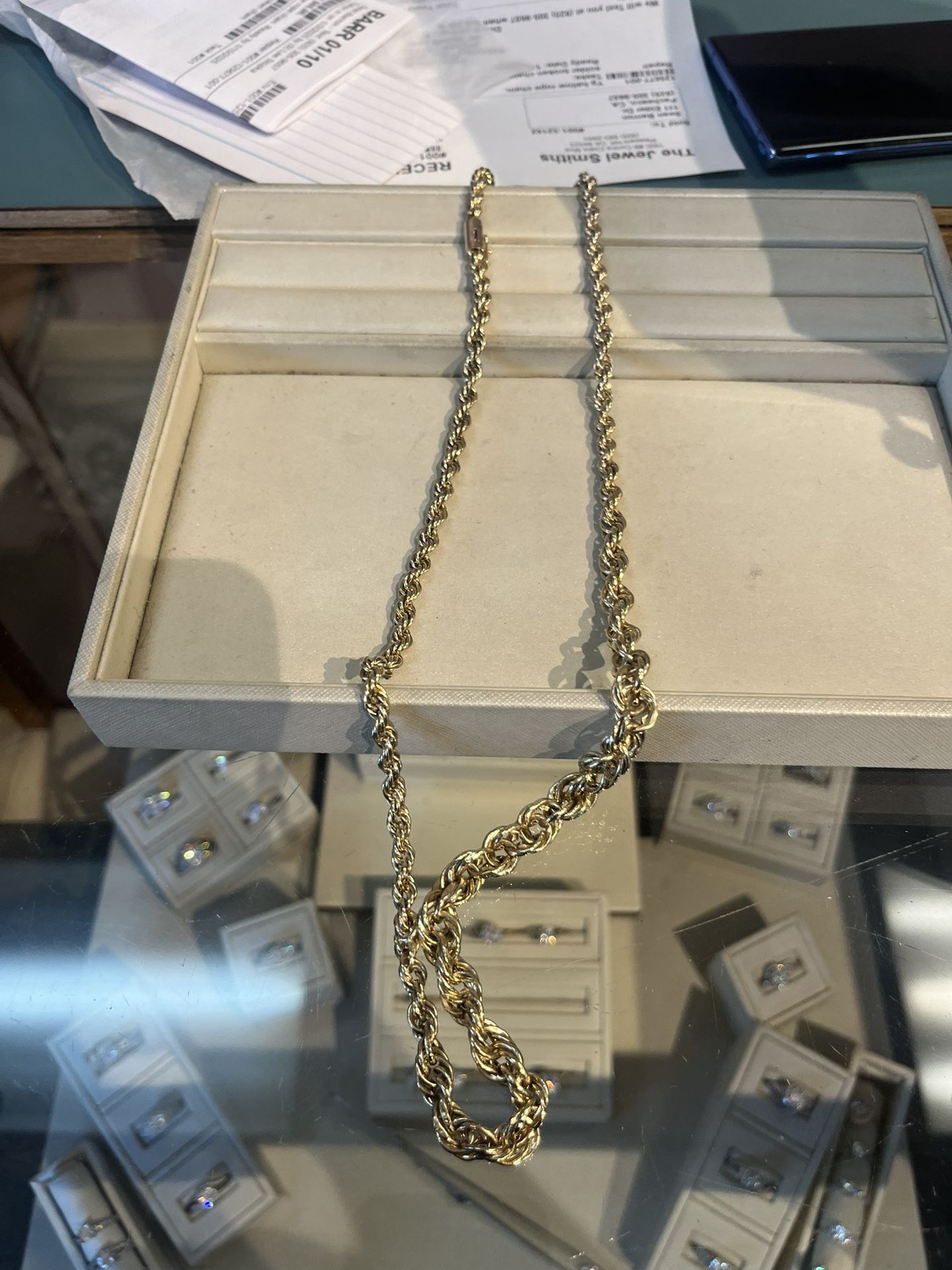 14k 25gram GOLD ROPE CHAIN HOLLOW $1,300.00