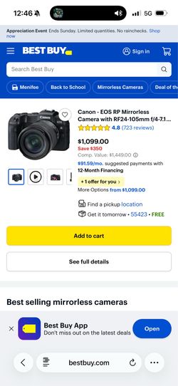 Canon - EOS RP Mirrorless Camera with RF24-105mm f/4-7.1 IS STM Lens - Black