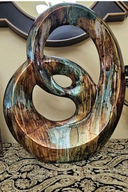 Turquoise Swirl Ceramic Statue