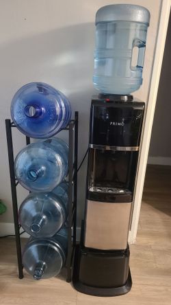 Primo Top-Load Water Cooler Dispenser & Water Gallon Rack & 5 (5 gallon)