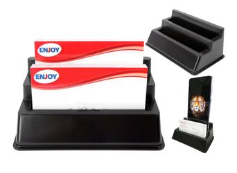 Business Card Holder - Dual 2-slot. Black