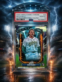 2025 Topps Cosmic Chrome Extraterrestrial Talent #26 Nick Kurtz RC PSA GEM MT 10
