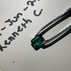 “Emerald” shaped Emerald Gemstone