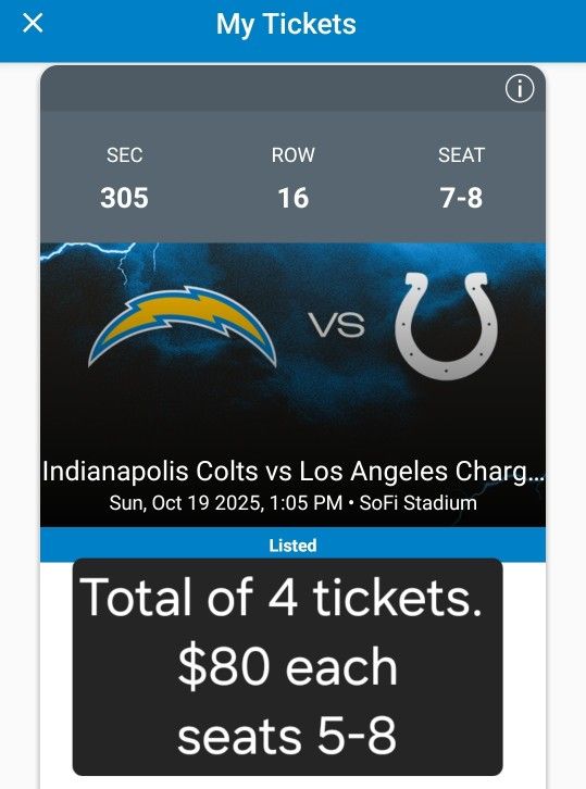 Chargers V Colts