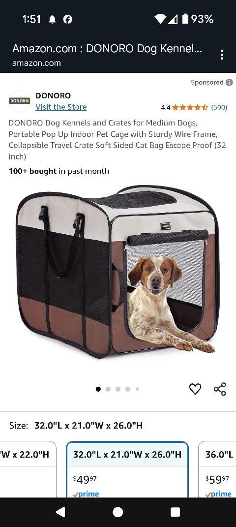 NIB Medium Soft Sided Dog Kennel Crate 32x21x26